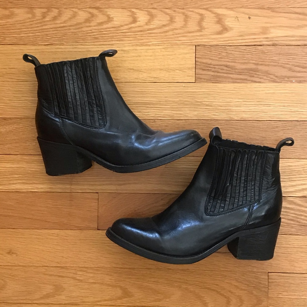 All Saints black leather boots